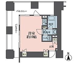 ルネ新宿御苑タワー ワンルームの間取図画像