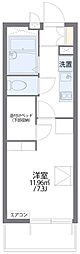 レオパレス小関 3階1Kの間取り