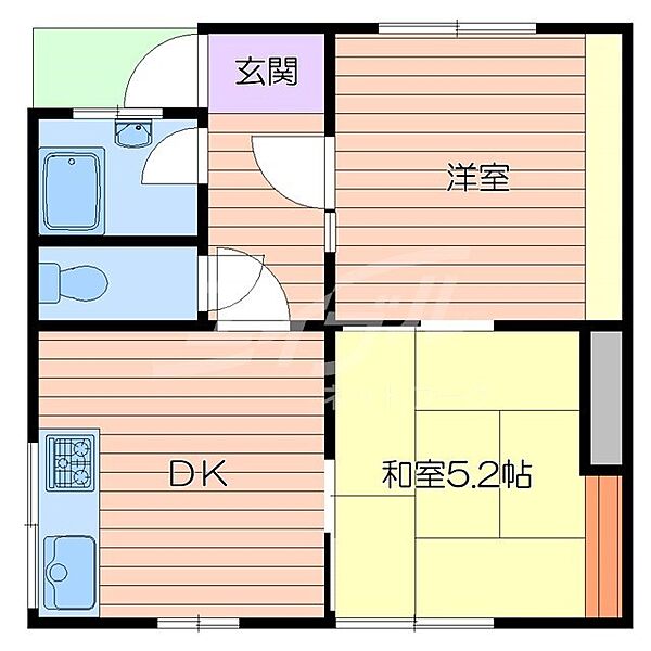 北摂シャトー ｜大阪府摂津市香露園(賃貸アパート2DK・1階・44.40㎡)の写真 その2