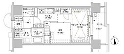 パークスフイア牛込神楽坂 1LDKの間取図画像