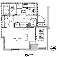 プラウドフラット門前仲町5 1Kの間取図画像