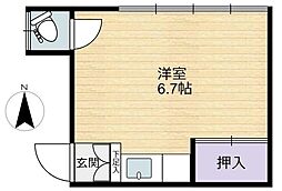 宍戸荘 2階ワンルームの間取り