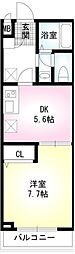 Espoir coteau 2階1DKの間取り