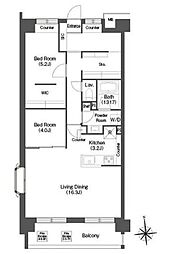 コンフォリア高島平 4階2LDKの間取り