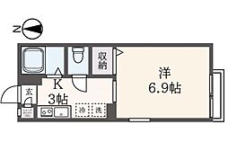 グランシード 1Kの間取図画像