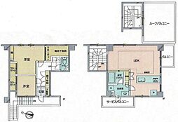 北沢ハウス 2階2LDKの間取り