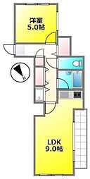 コア・イースト 1階1LDKの間取り