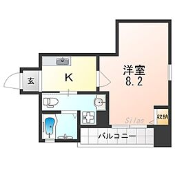 グランドーリア西院 1Kの間取図画像
