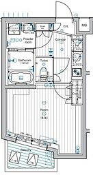 PREMIUMCUBE中野 1Kの間取図画像