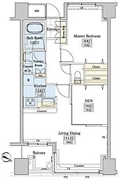 レジディアタワー上池袋タワーサイド 1SLDKの間取図画像