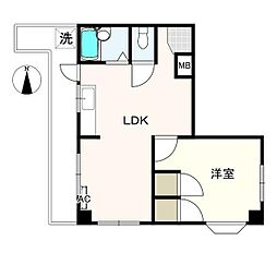 ノースヒルズ 1LDKの間取図画像