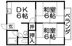 エコート長沢 2DKの間取図画像