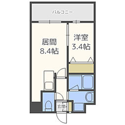 クラシックコート鳥飼 1LDKの間取図画像