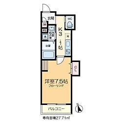 アトリエ更勝 2階1Kの間取り