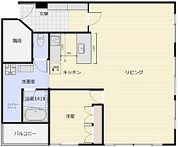 アヴェニール戸田 8階1LDKの間取り