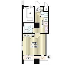 アクアコート 1Kの間取図画像