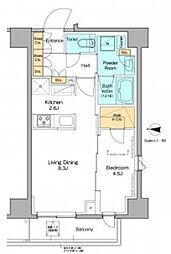 プラウドフラット本所吾妻橋 7階1LDKの間取り
