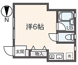カーサフローラＡ 1階ワンルームの間取り