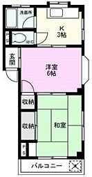松川マンション 2Kの間取図画像