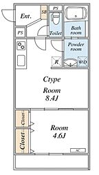 （仮）リブリ・江戸川区西小岩 2階1LDKの間取り