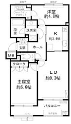 パティオス11番街 2階2LDKの間取り