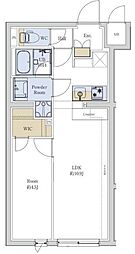 プロスタイルウェルス堀切菖蒲園 1LDKの間取図画像