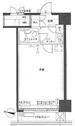 秀和日本橋箱崎レジデンス ワンルームの間取図画像