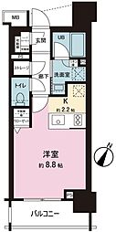 イニシア新宿早稲田 1Kの間取図画像