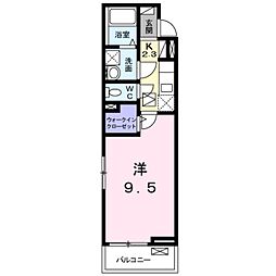 グランシーズン 1Kの間取図画像
