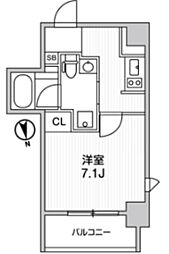 ライトハウス元浅草 1Kの間取図画像