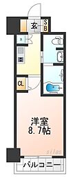 阪神本線 姫島駅 徒歩8分の賃貸マンション 9階1Kの間取り