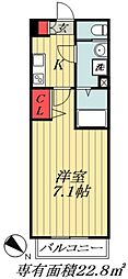 JR総武線 西船橋駅 徒歩4分の賃貸マンション 3階1Kの間取り