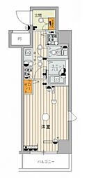 スカイコートルーベンス中目黒 3階1Kの間取り