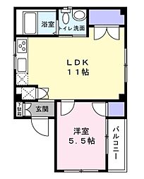 リッチハイツ南行徳II 2階1LDKの間取り