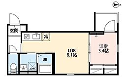robot home 西大宮II 1階1LDKの間取り
