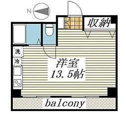 メゾン・ド・ヴィレ鷺沼 ワンルームの間取図画像