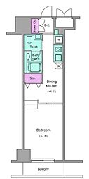 RESIDIA上野御徒町 ワンルームの間取図画像
