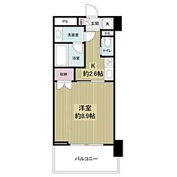 BelleFace尼崎 1Kの間取図画像