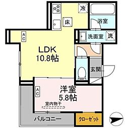 D Paina Shimosakunobe I 1LDKの間取図画像