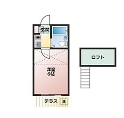 ジュネパレス越谷第10 1Kの間取図画像