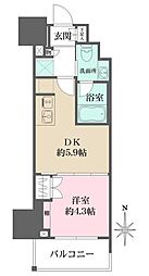 ルフォンプログレ元浅草マークス 1DKの間取図画像