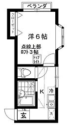 ハイツ玉田 2階1Kの間取り