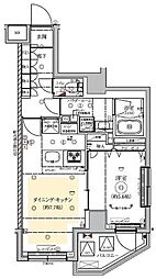 RELUXIA 東向島II 2階1DKの間取り