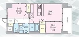 カームライズ 2LDKの間取図画像