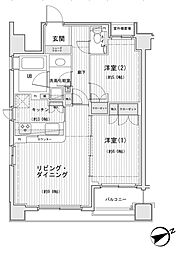 ドゥーエ銀座イースト2 2LDKの間取図画像