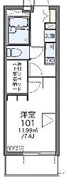 レオパレスサングロアール 1Kの間取図画像
