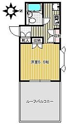 ＴＯＰ長津田第2 3階ワンルームの間取り