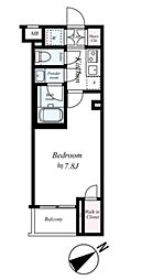 DIPS上北沢North Villa 4階1Kの間取り