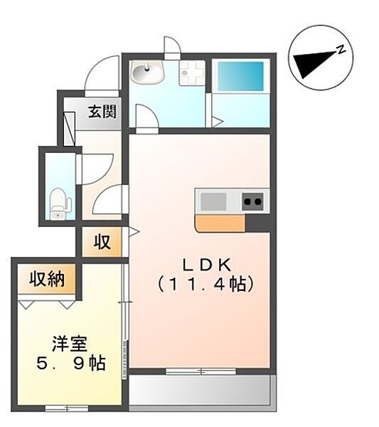 埼玉県川口市大字東貝塚(賃貸アパート1LDK・1階・42.54㎡)の写真 その2