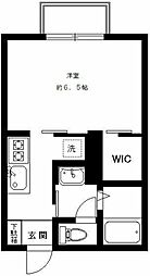シャンテ武蔵野 1階1Kの間取り